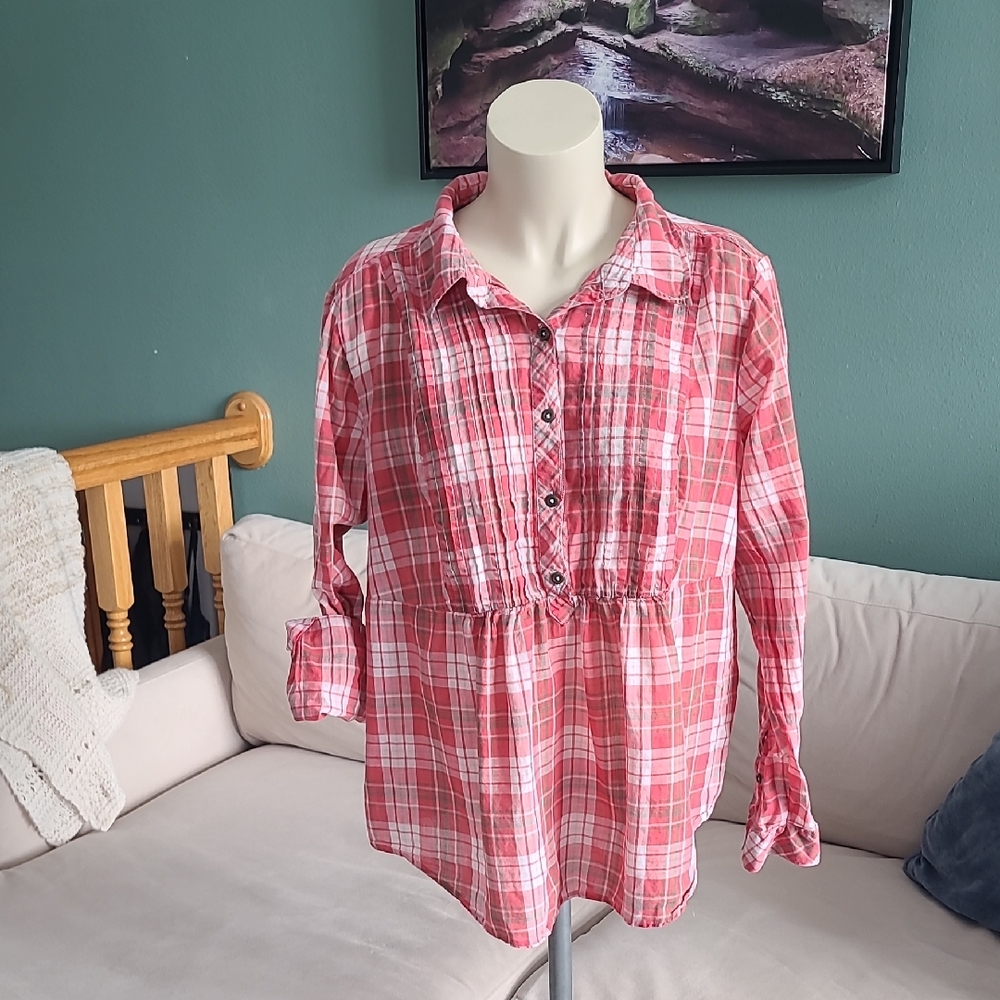 Torrid Red Plaid Babydoll Tunic